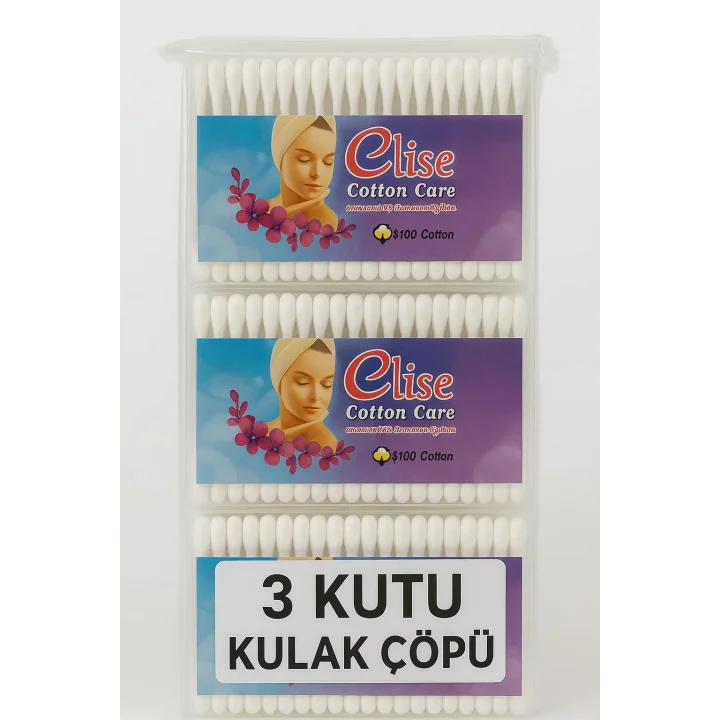 Nistabolje 3 Kutu Kulak Çöpü Pamuklu Kulak Temizleme Çubuğu