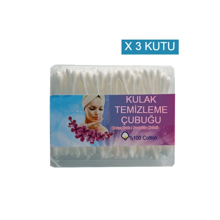 Nistabolje 3 Kutu Kulak Çöpü Pamuklu Kulak Temizleme Çubuğu