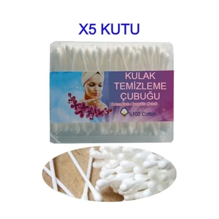 Nistabolje 5 Kutu Kulak Çöpü Pamuklu Kulak Temizleme Çubuğu