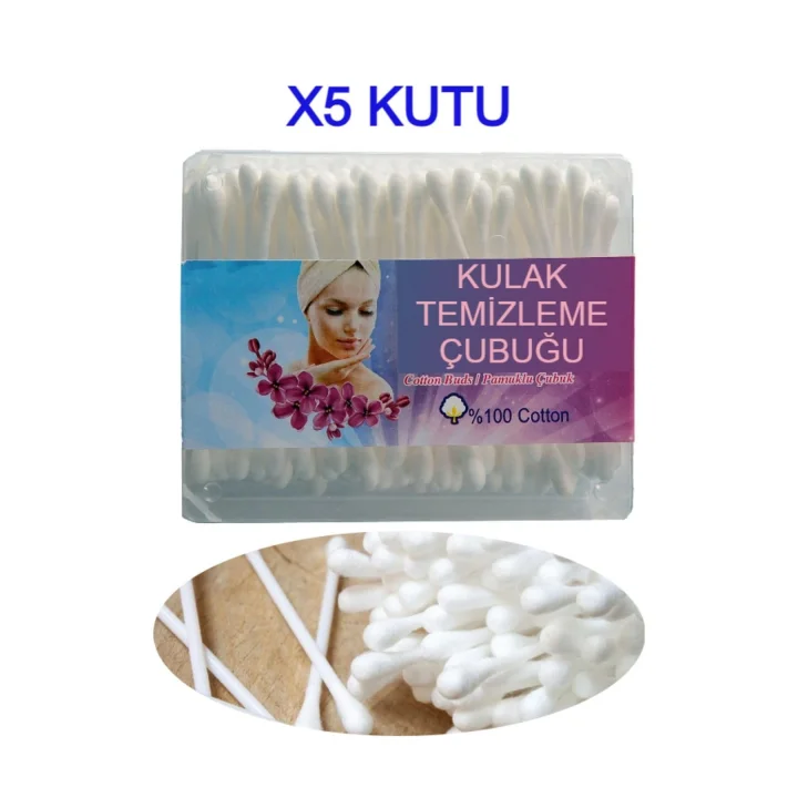 Nistabolje 5 Kutu Kulak Çöpü Pamuklu Kulak Temizleme Çubuğu