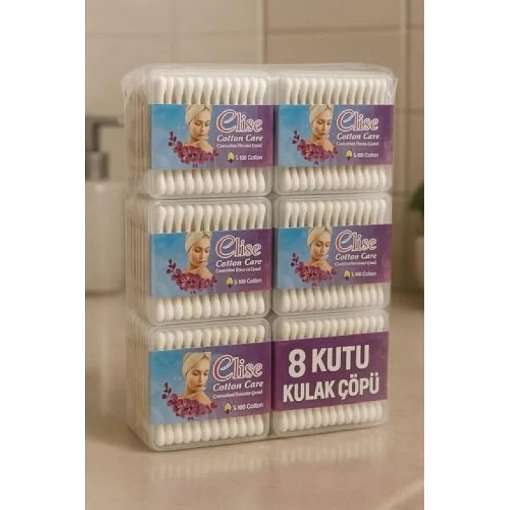 Nistabolje 8 Kutu Kulak Çöpü Pamuklu Kulak Temizleme Çubuğu