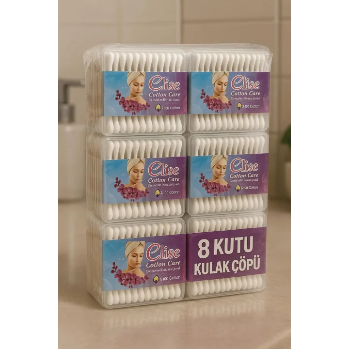 Nistabolje 8 Kutu Kulak Çöpü Pamuklu Kulak Temizleme Çubuğu
