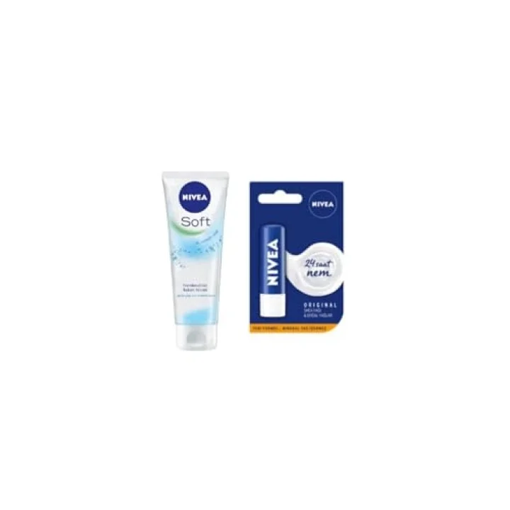 NIVEA Care Dudak Bakım Kremi 4,8 gr ve Soft El Kremi 75 ml Set
