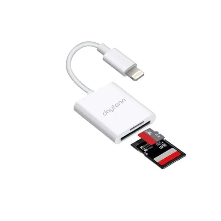 NK1022 Apple iPhone iPad Lightning To SD Camera Reader SD Micro SD Kart Okuyucu Kablo Adaptör-Beyaz