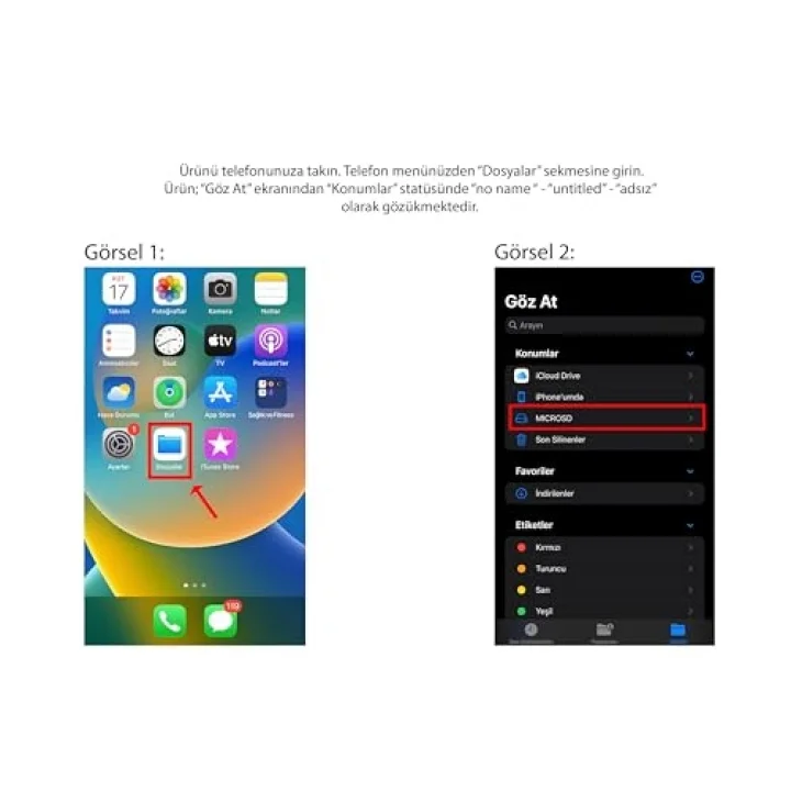 NK1022 Apple iPhone iPad Lightning To SD Camera Reader SD Micro SD Kart Okuyucu Kablo Adaptör-Beyaz