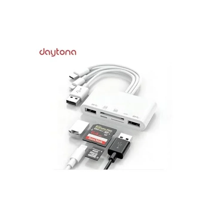 NK1032 Pro Type-C Lightning Usb-A To 2x Usb3.0 Sd Tf Pd Kart Okuyucu Çevirici Hub Adaptör