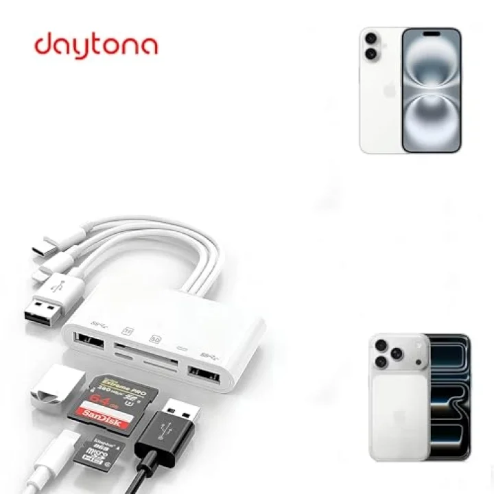 NK1032 Pro Type-C Lightning Usb-A To 2x Usb3.0 Sd Tf Pd Kart Okuyucu Çevirici Hub Adaptör