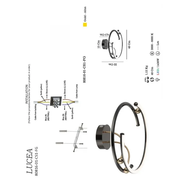 NOLAN K.BOY LEDLİ PLAFONYER 3000-6000K 19W