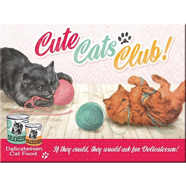 Nostalgic Art Cute Cats Club Magnet