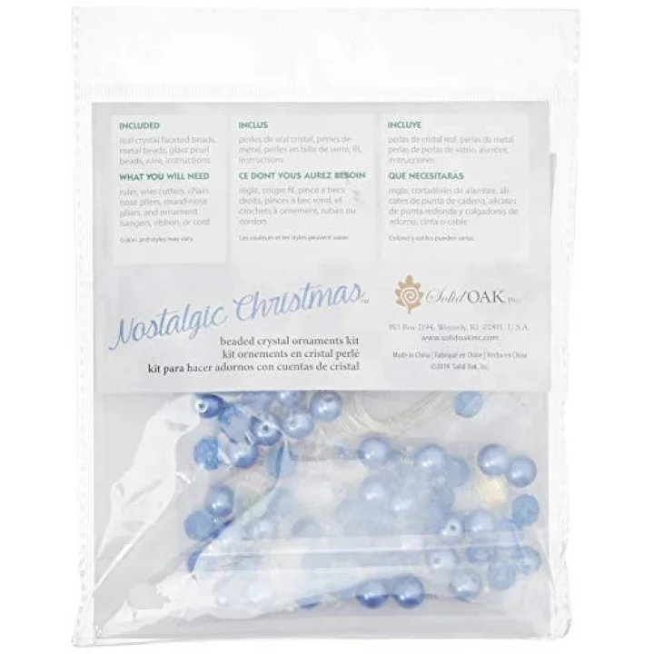 Nostalgic Christmas Beaded Crystal Ornament Kit-Blue Crystal Ice Drops -NCHBOK-022