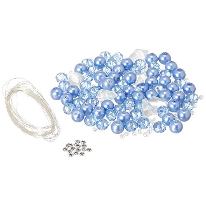 Nostalgic Christmas Beaded Crystal Ornament Kit-Blue Crystal Ice Drops -NCHBOK-022