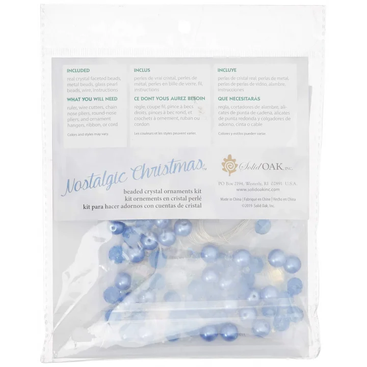 Nostalgic Christmas Beaded Crystal Ornament Kit-Blue Crystal Ice Drops -NCHBOK-022