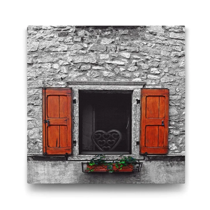 Nostalji Pencere Tablosu - 100x100cm