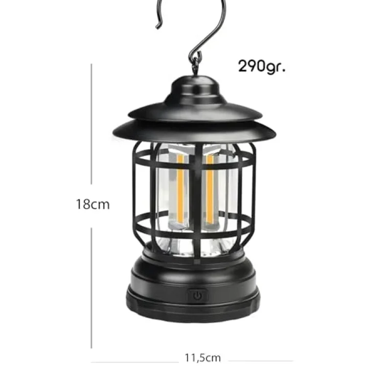Nostaljik Led Lamba - Kamp Lambası - Pilli