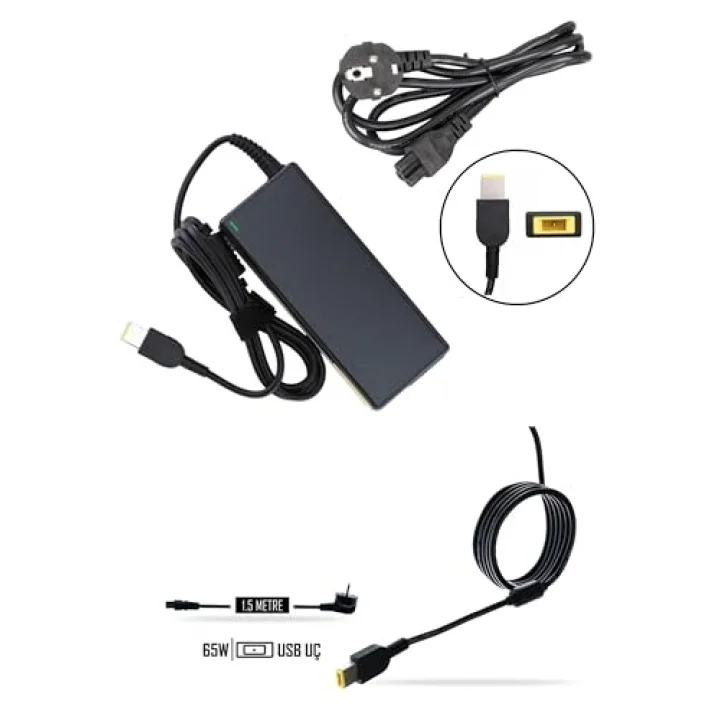 Notebook Adaptör - Şarj Aleti - PRS-043-65W - Ideapad Flex Thinkpad Yoga Adlx65slc2a Muadili ile uyumlu