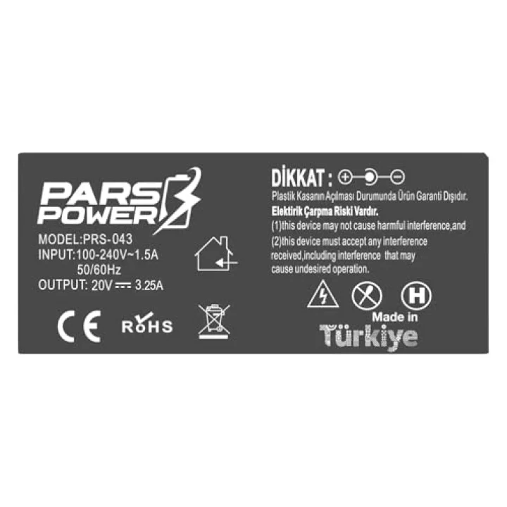 Notebook Adaptör - Şarj Aleti - PRS-043-65W - Ideapad Flex Thinkpad Yoga Adlx65slc2a Muadili ile uyumlu