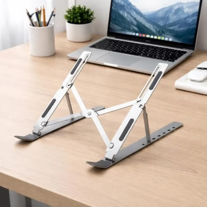 Notebook Standı 2in1 Katlanabilir Taşınabilir Folding Alüminyum Dizüstü Bilgisayar Standı Açısı Ayarlanabilir 7 Kademeli