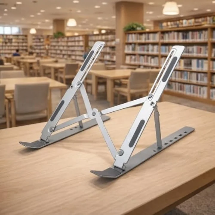 Notebook Standı 2in1 Katlanabilir Taşınabilir Folding Alüminyum Dizüstü Bilgisayar Standı Açısı Ayarlanabilir 7 Kademeli