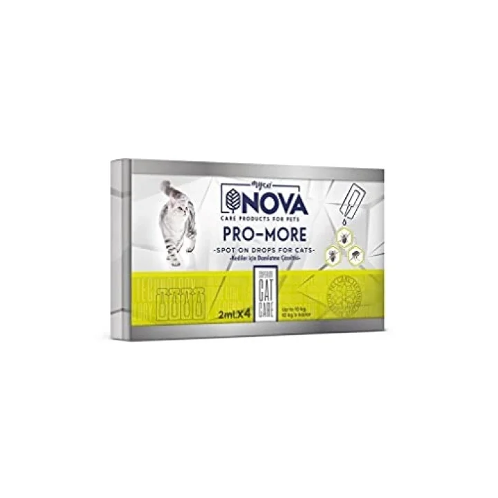 Nova Kedi Ense Damlası 2Ml 4Adet 10Kg Kediye Kadar