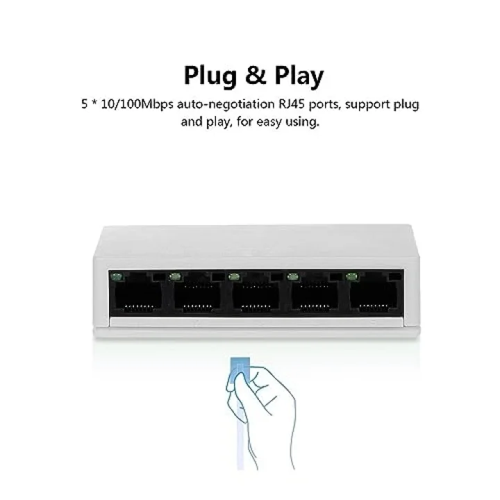 NR3 5 Port Led Işıklı Switch 100Mbps Ethernet İnternet Dağıtıcı Ağ Hub Ev Ofis İçin