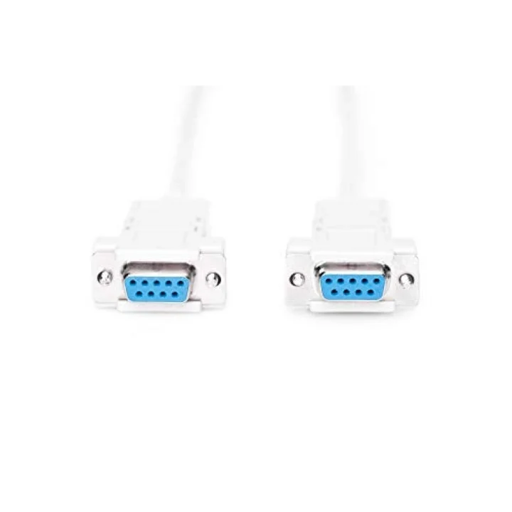 Null-Modem Kabel - D-Sub 9 zu D-Sub 9 - Buchse zu Buchse - 1.8m Anschluss-Kabel - Beige
