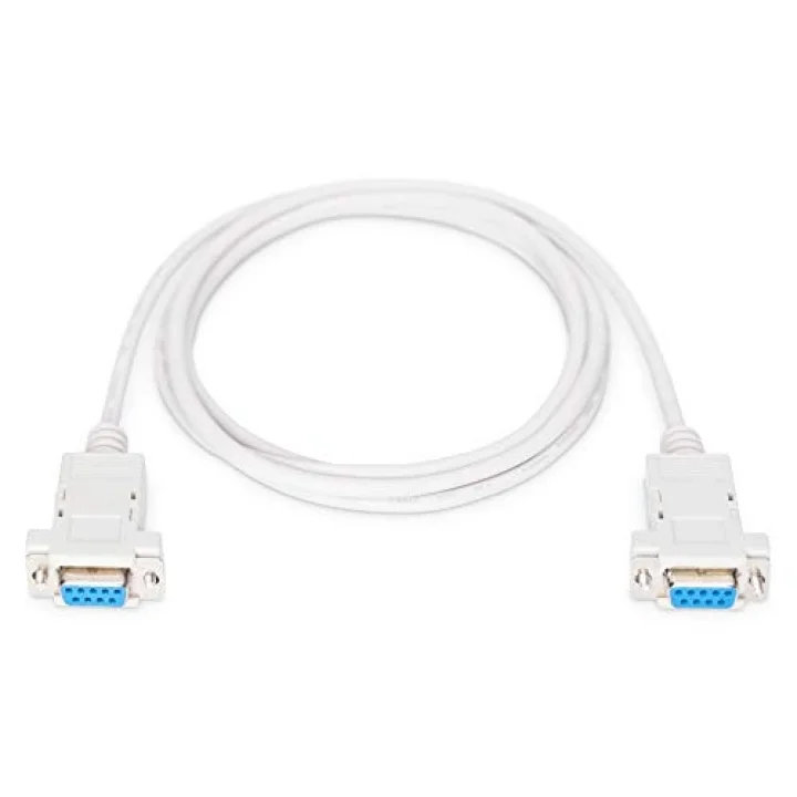 Null-Modem Kabel - D-Sub 9 zu D-Sub 9 - Buchse zu Buchse - 1.8m Anschluss-Kabel - Beige