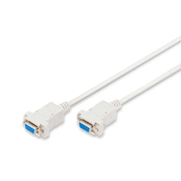 Null-Modem Kabel - D-Sub 9 zu D-Sub 9 - Buchse zu Buchse - 1.8m Anschluss-Kabel - Beige
