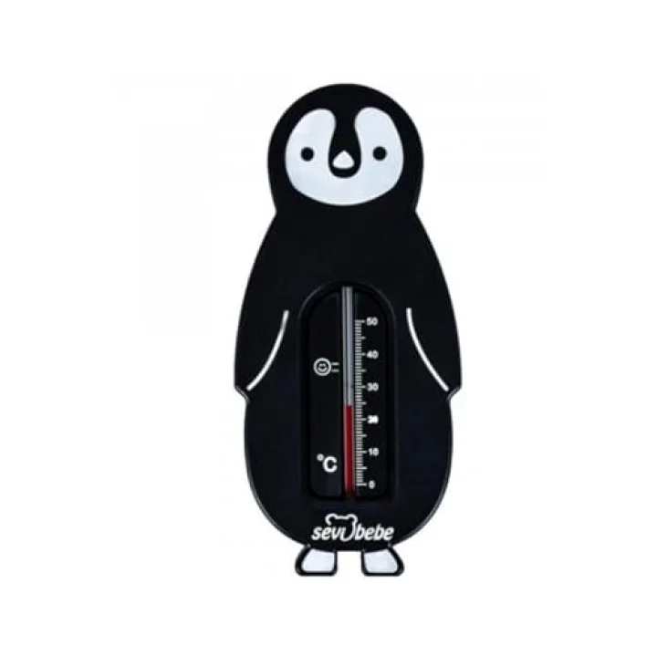 Oda ve Banyo Termometresi - Siyah Penguen