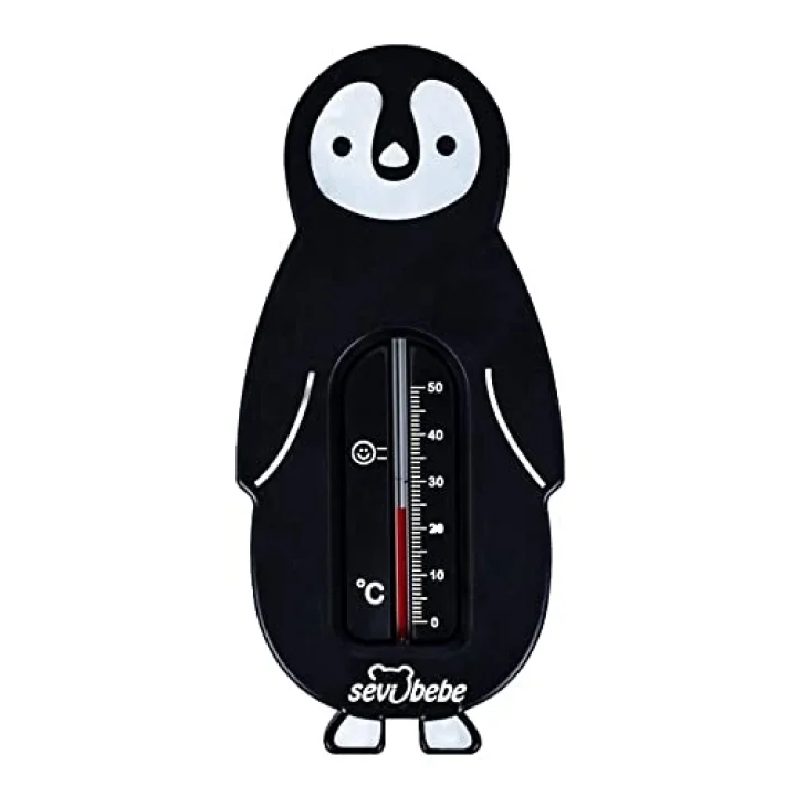 Oda ve Banyo Termometresi - Siyah Penguen