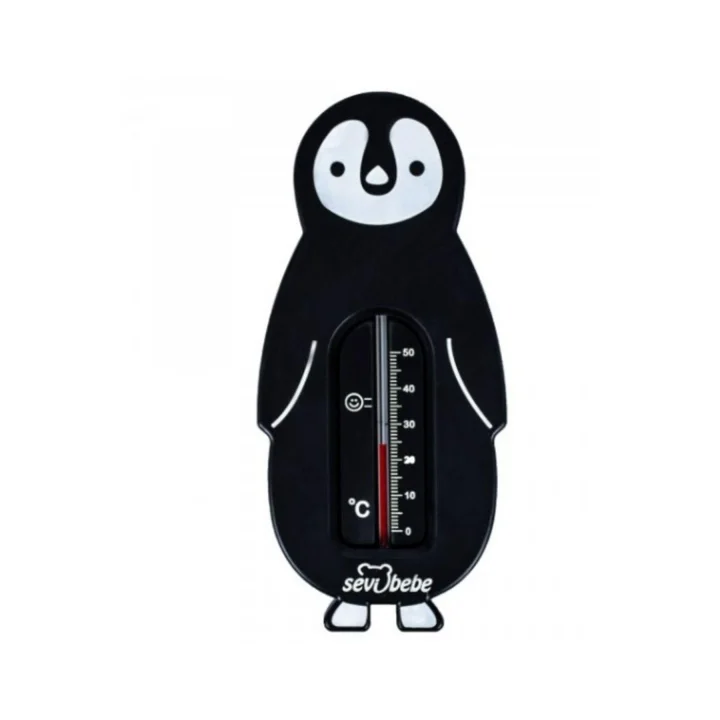 Oda ve Banyo Termometresi - Siyah Penguen