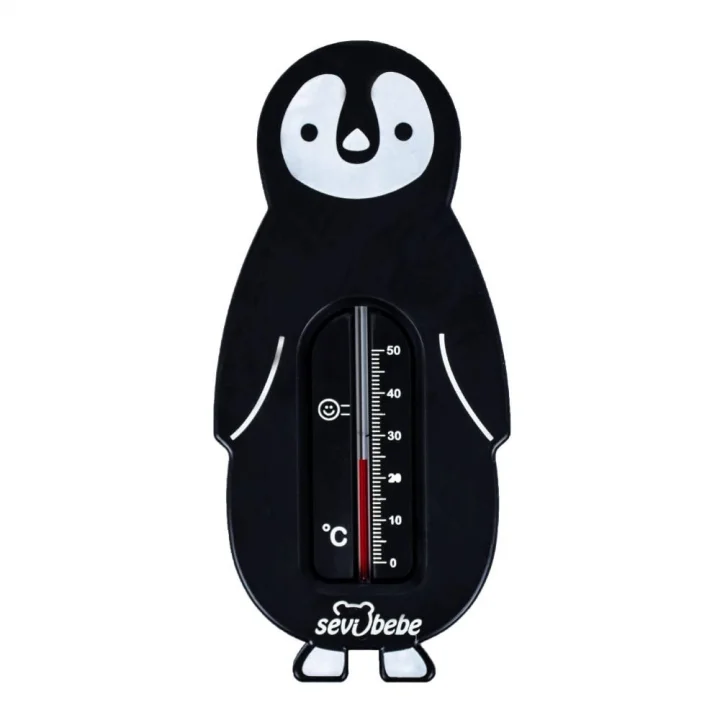 Oda ve Banyo Termometresi - Siyah Penguen