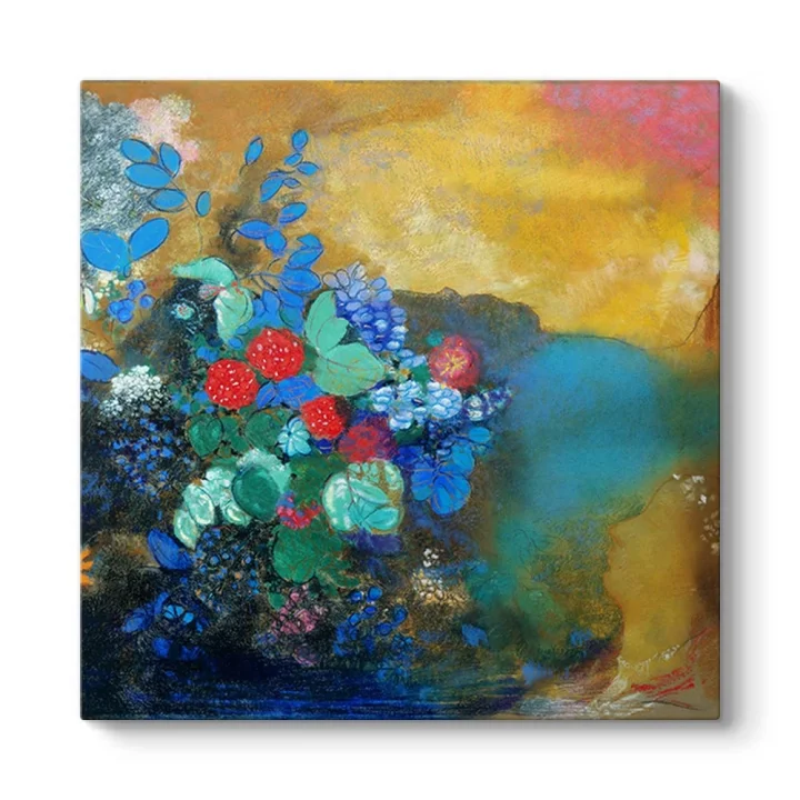 Odilon Redon - Ophelia among the Flowers Tablosu 90 x 90