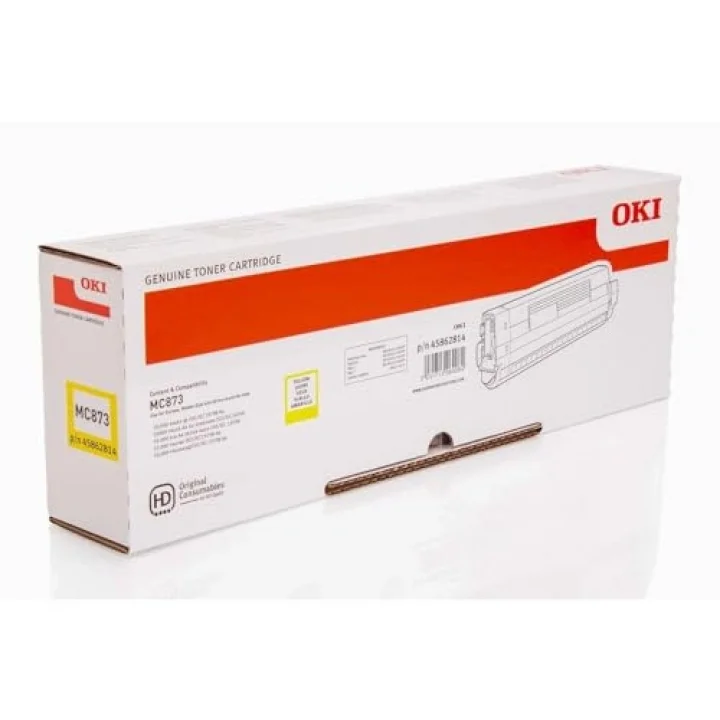 OKI MC873 toner Sarı için 10.000 sayfa