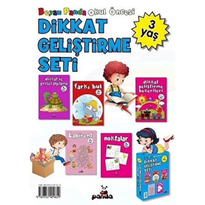 Okul Öncesi 3 Yaş Dikkat Geliştirme Seti (5 Kitap)