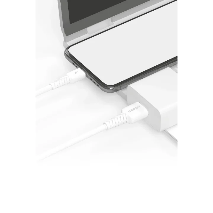 Onopo Android Xiaomi Uyumlu Type-C to USB 3.4A Hızlı Şarj ve Data Kablosu 1 Metre - Q7 | Beyaz Smart Kablo