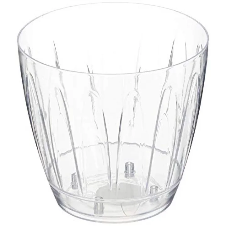 OR02 Şeffaf Orkide Saksısı Tabaklı 14,3cm, 1.5 Litre Şeffaf