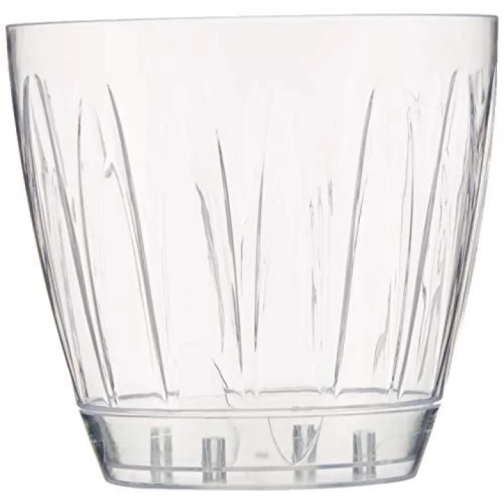 OR02 Şeffaf Orkide Saksısı Tabaklı 14,3cm, 1.5 Litre Şeffaf
