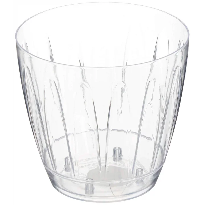 OR02 Şeffaf Orkide Saksısı Tabaklı 14,3cm, 1.5 Litre Şeffaf