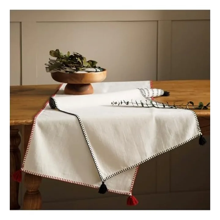 ORADEA PÜSKÜLLÜ RUNNER BORDO 45X145 CM