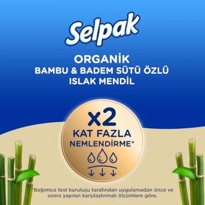 Organik Bambu Badem Sütlü Islak Mendil 1x50
