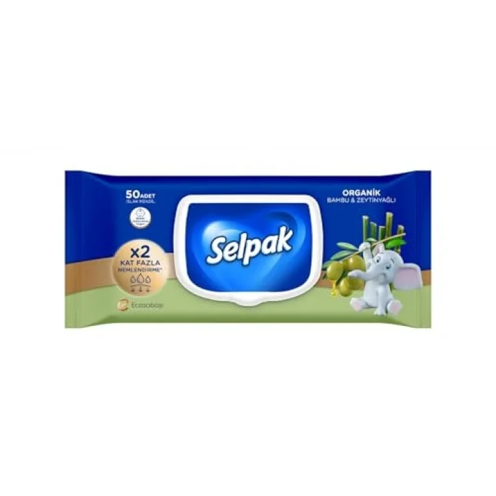 Organik Bambu Zeytinyağlı Islak Mendil 1x50