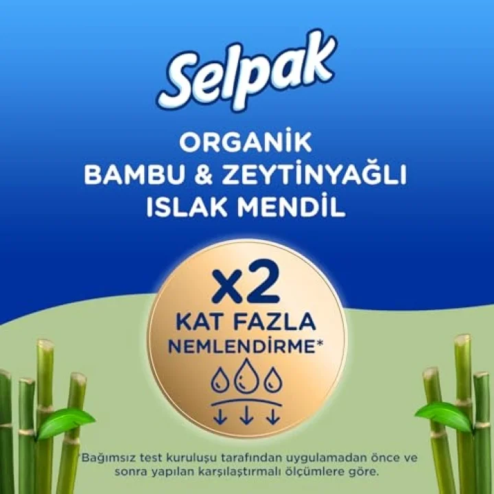 Organik Bambu Zeytinyağlı Islak Mendil 1x50