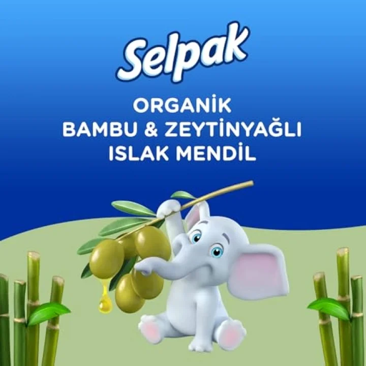 Organik Bambu Zeytinyağlı Islak Mendil 1x50