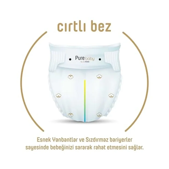 Organik Pamuklu Cırtlı Bez 4Lü Paket 1 Numara Yenidogan 256 Adet