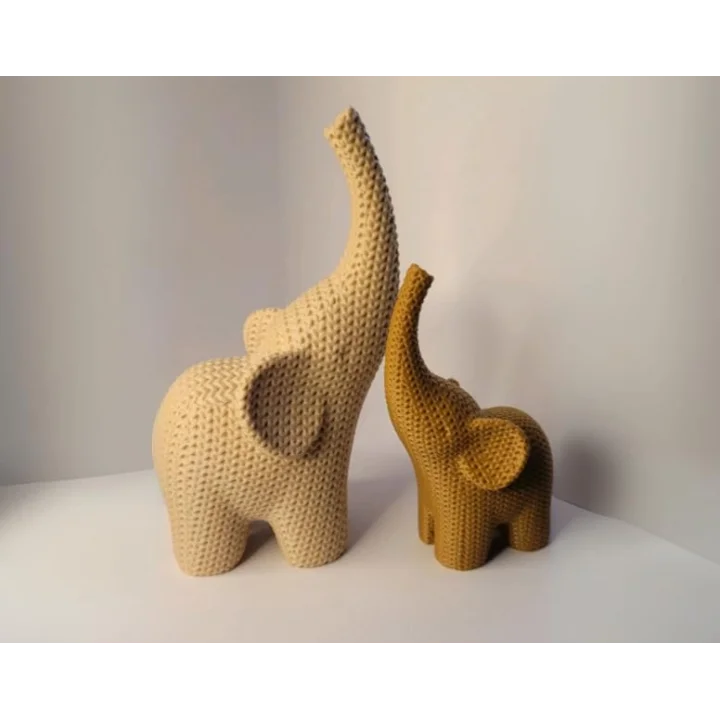 Örgü Dokulu Fil – Dekoratif Model-Knitted Texture Elephant – Decorative Model