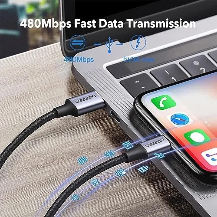 Örgülü 36W PD Type-C to Lightning Hızlı Şarj ve Data Kablosu 1 Metre