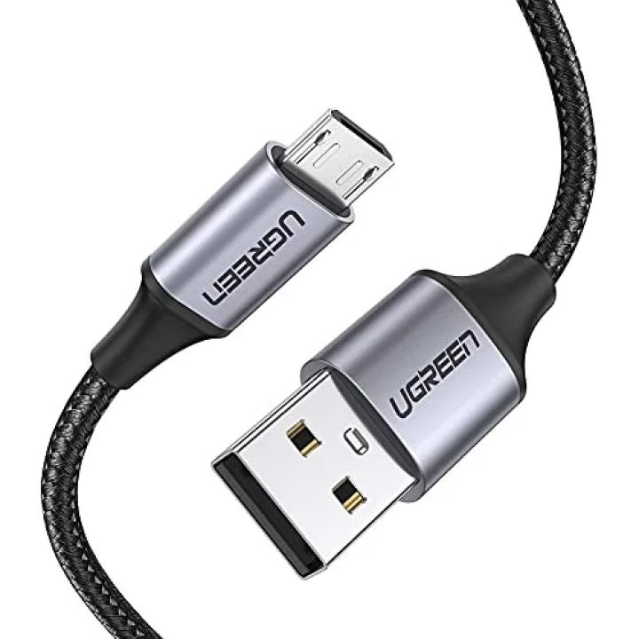 Örgülü Micro-USB & USB-A Data ve Şarj Kablosu 60146 - 1 Metre Siyah