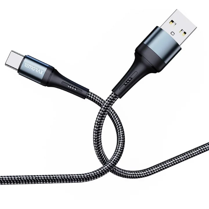 Örgülü USB A-C Hızlı Şarj Kablosu, Siyah (100 CM)