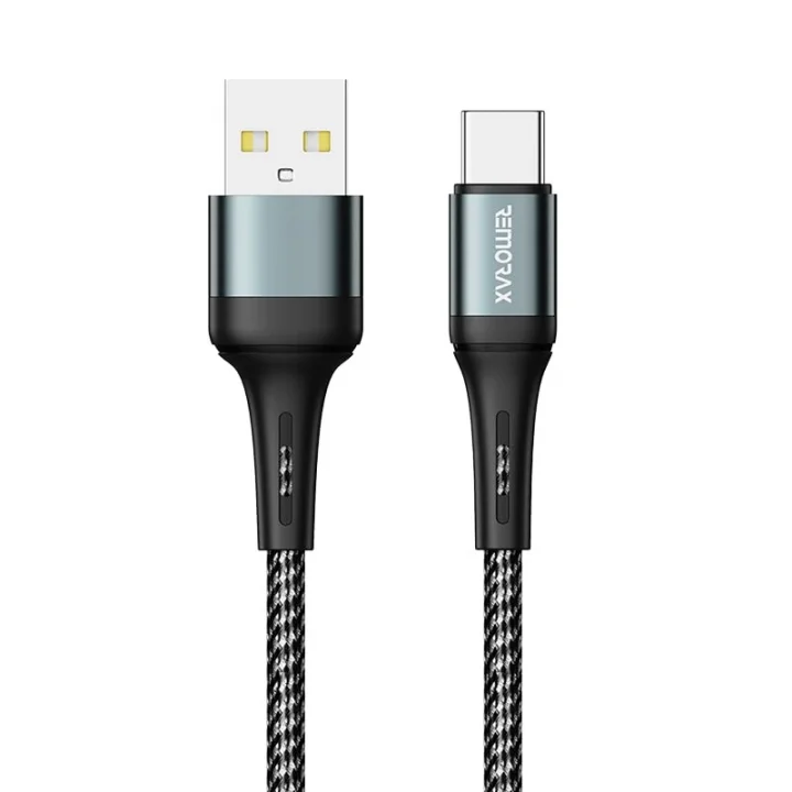 Örgülü USB A-C Hızlı Şarj Kablosu, Siyah (100 CM)