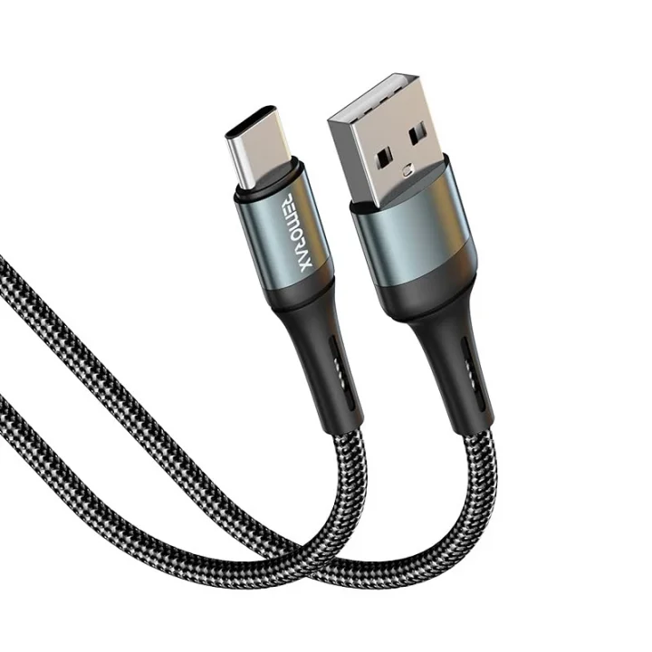 Örgülü USB A-C Hızlı Şarj Kablosu, Siyah (100 CM)